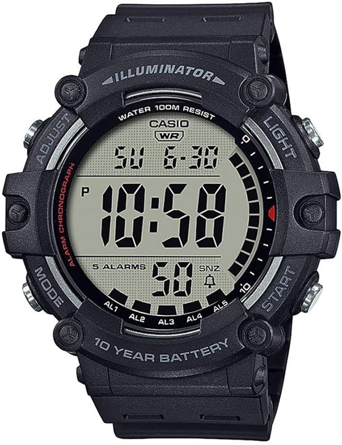 Men's Digital Illuminator Watch - 10-Year Battery & LED Backlight