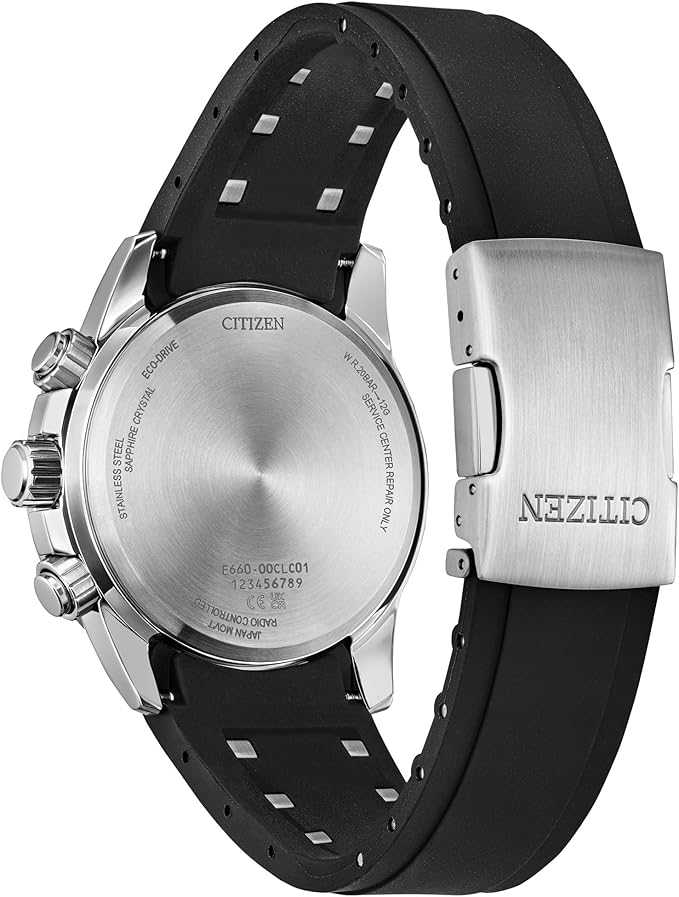 Men's Eco-Drive Sport Luxury PCAT Chronograph Watch - Stainless Steel & Polyurethane Strap